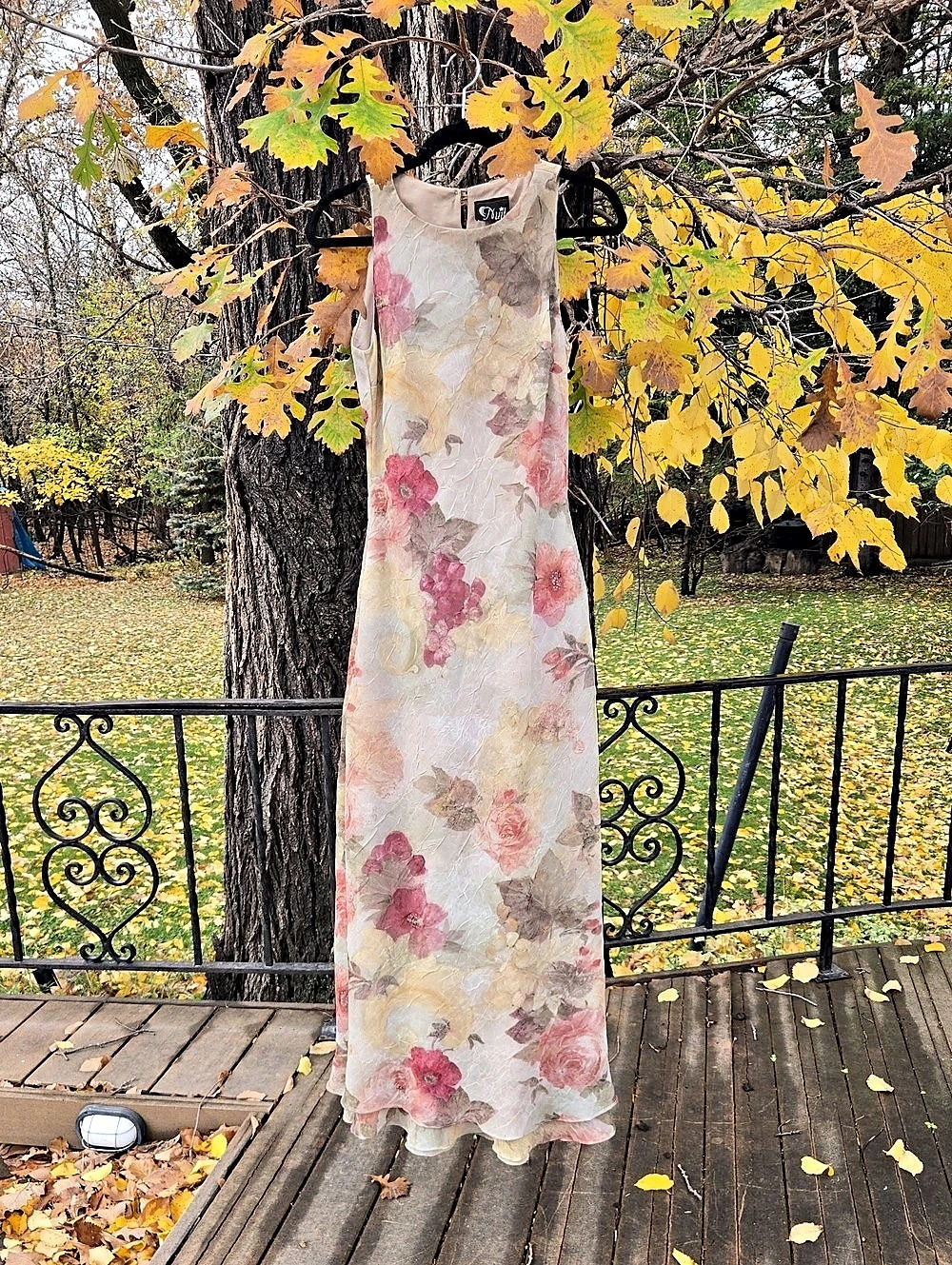 Vintage Y2K Nuit Sheer Floral Mesh Overlay Maxi Dress - NWOT / Pristine